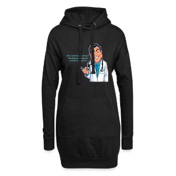 Lustige Ärzte 2 - Hoodie-Kleid - Schwarz - Vorne