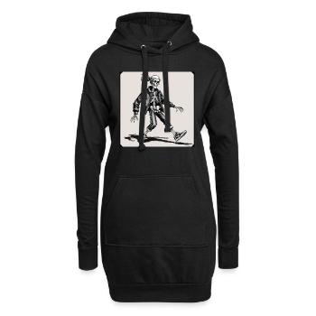 Swagger squelette - Sweat-shirt à capuche long Femme - noir - Devant