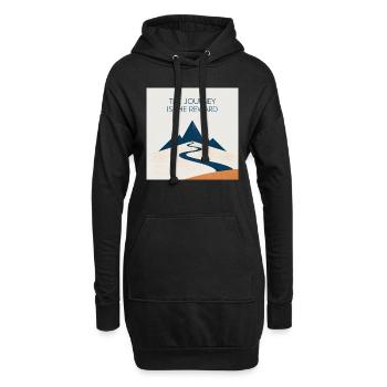 The Journey is the reward - Hoodie-Kleid - Schwarz - Vorne
