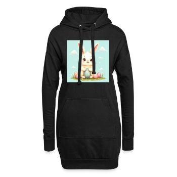 Ostern und süßer Hase – glücklich für das Fest! - Hoodie-Kleid - Schwarz - Vorne