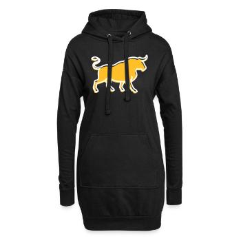 Ein wilder Stier - Hoodie-Kleid - Schwarz - Vorne