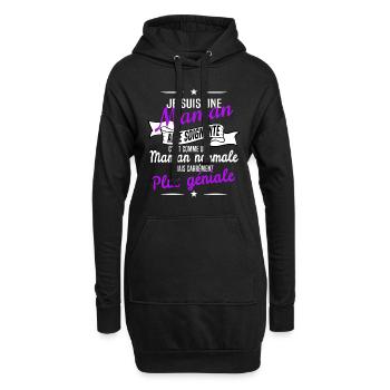 maman aide-soignante Fête des mères - Sweat-shirt à capuche long Femme - noir - Devant