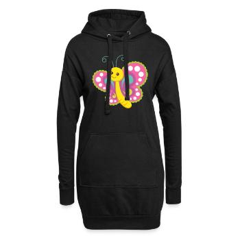 Limitierte Edition Schmetterling - Butterfly - Hoodie-Kleid - Schwarz - Vorne