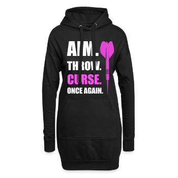 Zielen. Werfen. Dart Darts Geschenk - Hoodie-Kleid - Schwarz - Vorne
