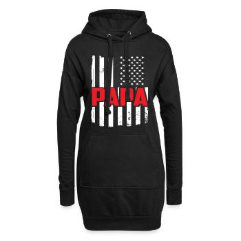 Papa US Vintage Flagge Veteran Militär Vater Väter - Hoodie-Kleid - Schwarz - Vorne