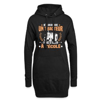 Né Pour Conduire Un Tracteur Cadeau Humour - Sweat-shirt à capuche long Femme - noir - Devant