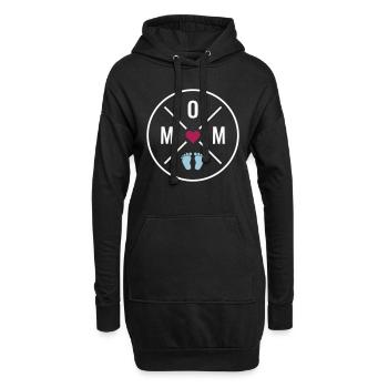 MOM Herz Baby Babyfüße Mutter Liebe Muttertag Mama - Hoodie-Kleid - Schwarz - Vorne