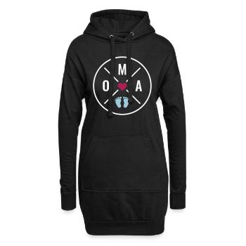OMA HERZ BABY BABYFÜßE LIEBE Farben anpassbar OMA - Hoodie-Kleid - Schwarz - Vorne