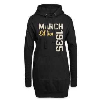 März 1935 Geburtstagsgeschenk März 1935 - Hoodie-Kleid - Schwarz - Vorne