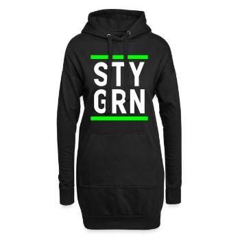 Sty grn (Linien) - Hoodie-Kleid - Schwarz - Vorne