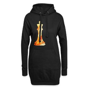 Schach - Hoodie-Kleid - Schwarz - Vorne