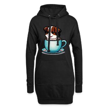 Chien mignon: Rien ne vaut le sourire d’un chien - Sweat-shirt à capuche long Femme - noir - Devant