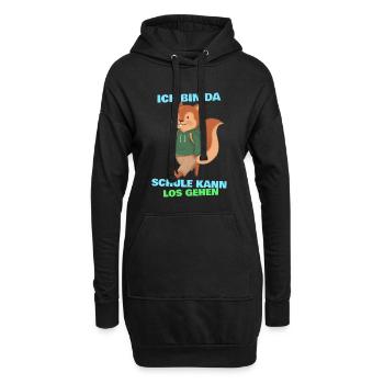 Eichhörnchen Spruch bin da Schule kann losgehen - Hoodie-Kleid - Schwarz - Vorne