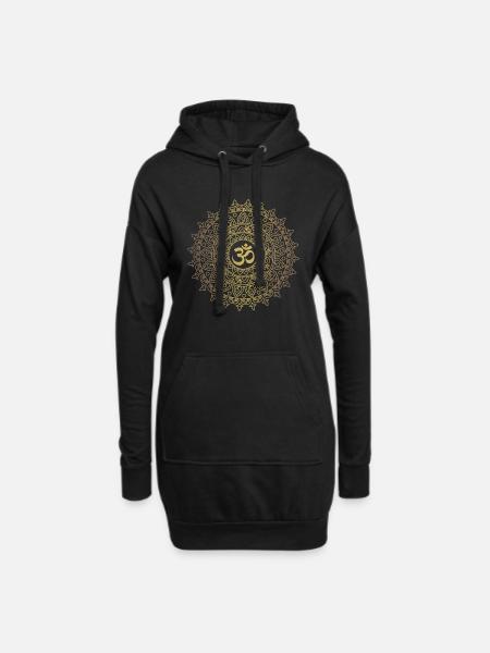 Goldenes Mandala mit Om. Yoga, Meditation. - Hoodie-Kleid - Schwarz