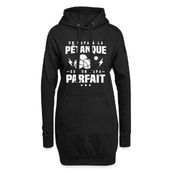 Un papa à la pétanque est un papa parfait - Sweat-shirt à capuche long Femme - noir - Devant