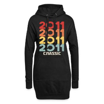 2011 Anniversaire dans le style vintage classique 2011 - Sweat-shirt à capuche long Femme - noir - Devant