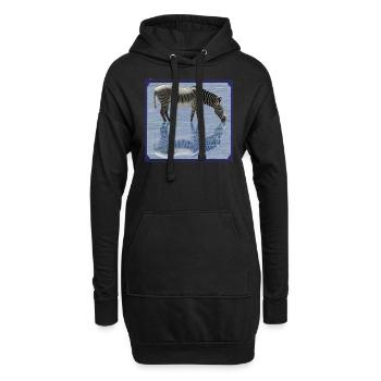 Zebra Spiegelbild - Zebras - Wildtiere in Afrika - Hoodie-Kleid - Schwarz - Vorne