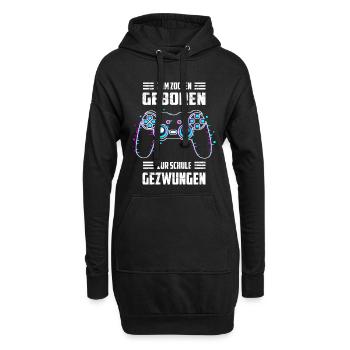 Zum Zocken Geboren, zur Schule Gezwungen - Hoodie-Kleid - Schwarz - Vorne