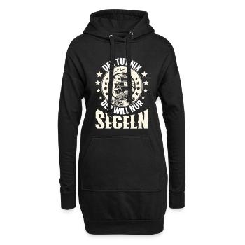Segeln Segler Segelboot - Hoodie-Kleid - Schwarz - Vorne