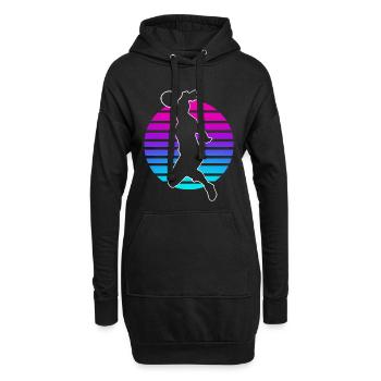 Handball Handball Joueur de handball féminin - Sweat-shirt à capuche long Femme - noir - Devant