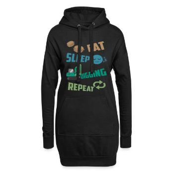 Pilote de pelle - Sweat-shirt à capuche long Femme - noir - Devant