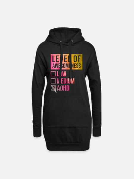 ADHS ADHS ADHS ADHS - Hoodie-Kleid - Schwarz