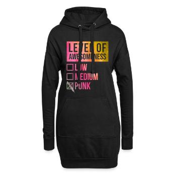 Punk - Hoodie-Kleid - Schwarz - Vorne