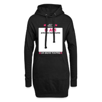 Anniversaire 18 Ans Fille, Mes 18 Ans - Sweat-shirt à capuche long Femme - noir - Devant
