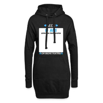 Anniversaire 18 Ans, Mes 18 Ans avec les Meilleure - Sweat-shirt à capuche long Femme - noir - Devant