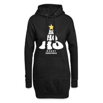 Joyeux Noël Sapin Ho Ho Ho - Sweat-shirt à capuche long Femme - noir - Devant