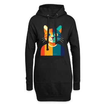 CAT MULTICOLORE – Baby & Kinder - Hoodie-Kleid - Schwarz - Vorne