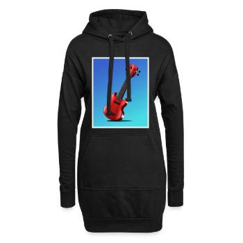 Cartoon-Gitarrenplakat - Hoodie-Kleid - Schwarz - Vorne