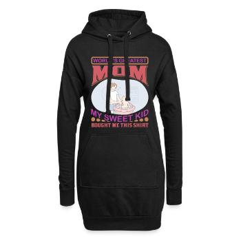 World's Greatest Mom – Mein süßes Kind-Geschenkhemd - Hoodie-Kleid - Schwarz - Vorne