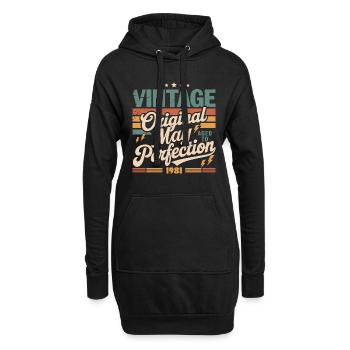 Vintage mai 1981 – Perfection pendant 45 ans - Sweat-shirt à capuche long Femme - noir - Devant