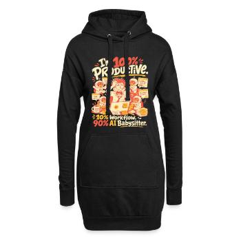 KI Babysitter Produktiv Chaos - Hoodie-Kleid - Schwarz - Vorne