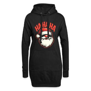 Motif de Noël HAHA du sourire du Père Noël - Sweat-shirt à capuche long Femme - noir - Devant