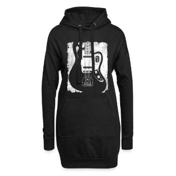 Graffiti-Gitarren-Silhouette - Hoodie-Kleid - Schwarz - Vorne