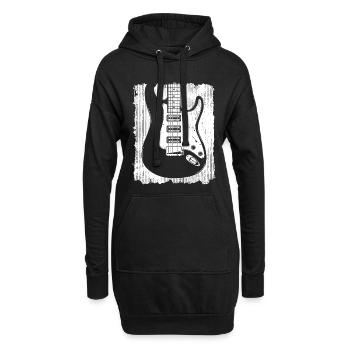Graffiti-Gitarren-Silhouette - Hoodie-Kleid - Schwarz - Vorne