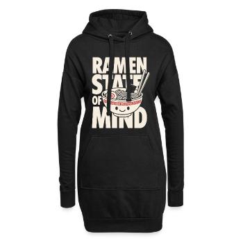 Motif de l’état d’esprit de la ramen Kawaii - Sweat-shirt à capuche long Femme - noir - Devant