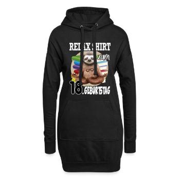 Relax Faultier Geburtstag 18 Jahre Sloth Lustig - Hoodie-Kleid - Schwarz - Vorne