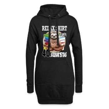 Relax Faultier Geburtstag 40 Jahre Sloth Lustig - Hoodie-Kleid - Schwarz - Vorne