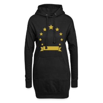 Bannière de couronne d’étoile - Sweat-shirt à capuche long Femme - noir - Devant