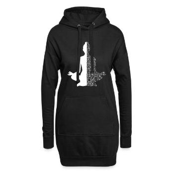 Yoga, méditation, position du lotus, design new age, - Sweat-shirt à capuche long Femme - noir - Devant