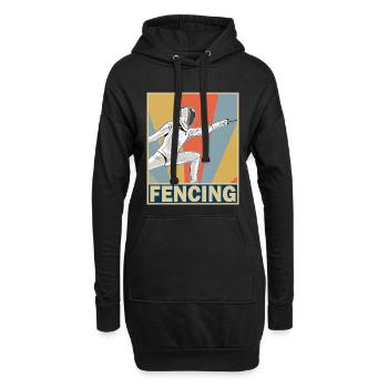 Fechten - Hoodie-Kleid - Schwarz - Vorne