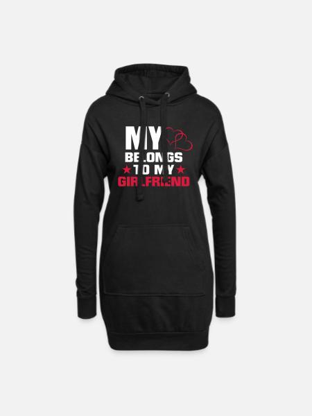 MEIN HERZ GEHÖRT MEINER FREUNDIN! - Hoodie-Kleid - Schwarz