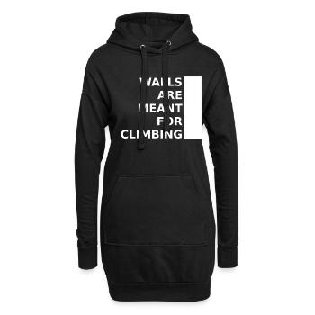 Walls Are Meant For Climbing - Hoodie-Kleid - Schwarz - Vorne