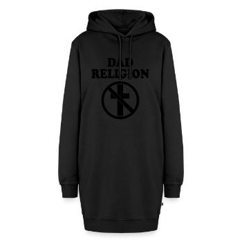 Dad religion - Hoodie-Kleid - Schwarz - Vorne - AI Model Female 172 light (172cm)