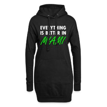 Everything is better in Miami - Hoodie-Kleid - Schwarz - Vorne