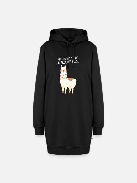 Alpaca My Bags... - Hoodie-Kleid - Schwarz