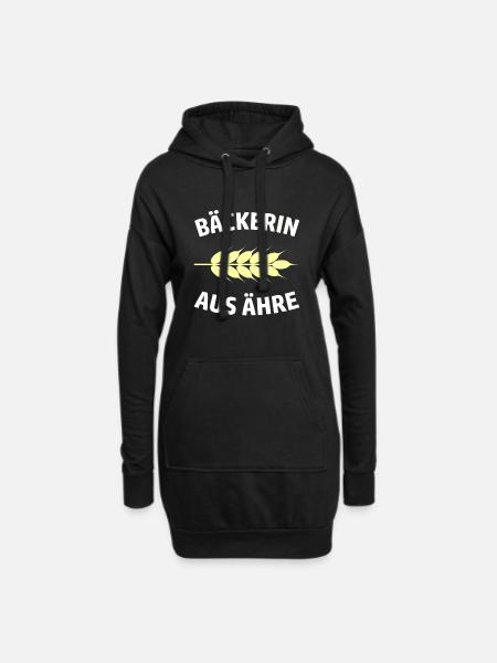 Bäckerin aus Ähre - Hoodie-Kleid - Schwarz
